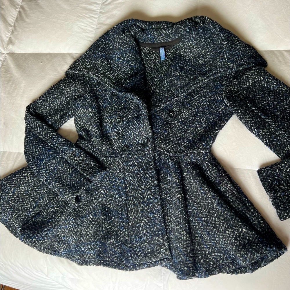 Free People Jacket Women 10 Peplum Tweed Blazer Swing Coat/Jacket